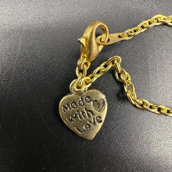 Art Glass Snake Pendant Necklace Gold Toned Chain Blue Copper Lampwork Serpent - Picture 7 of 9